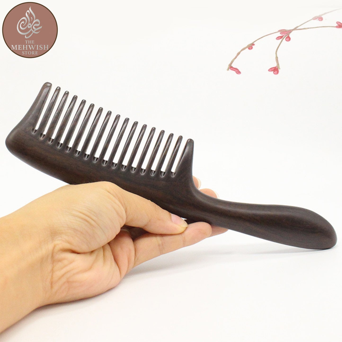 Dark Sandalwood 15 Teeth Comb
