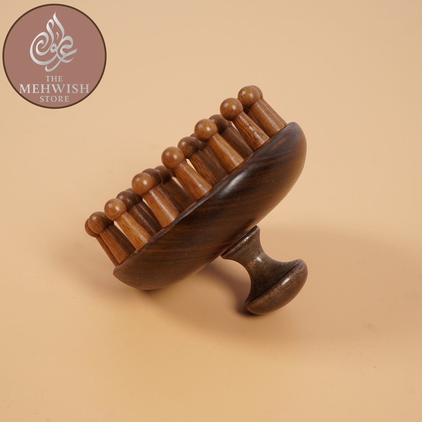 Dark Sandalwood Round Scalp Massager 28 teeth