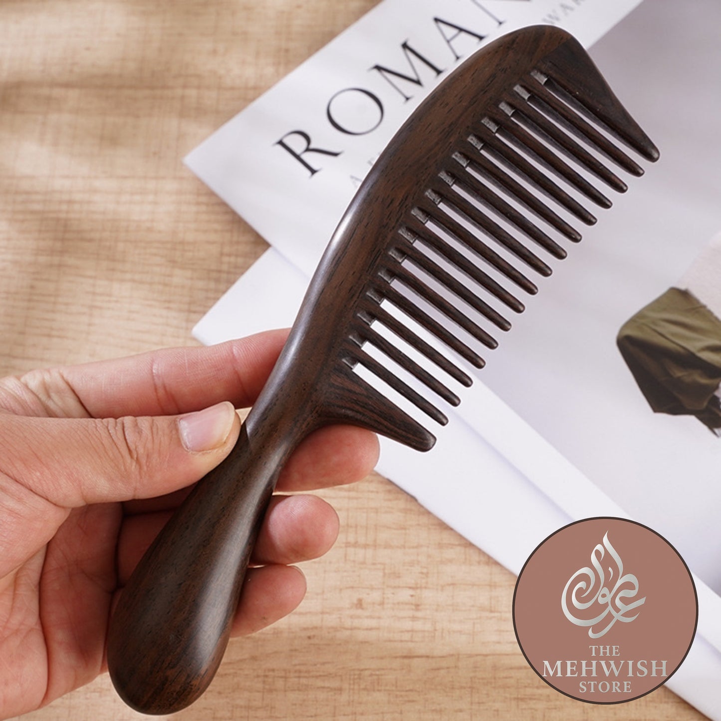 Dark Sandalwood 17 Teeth Comb