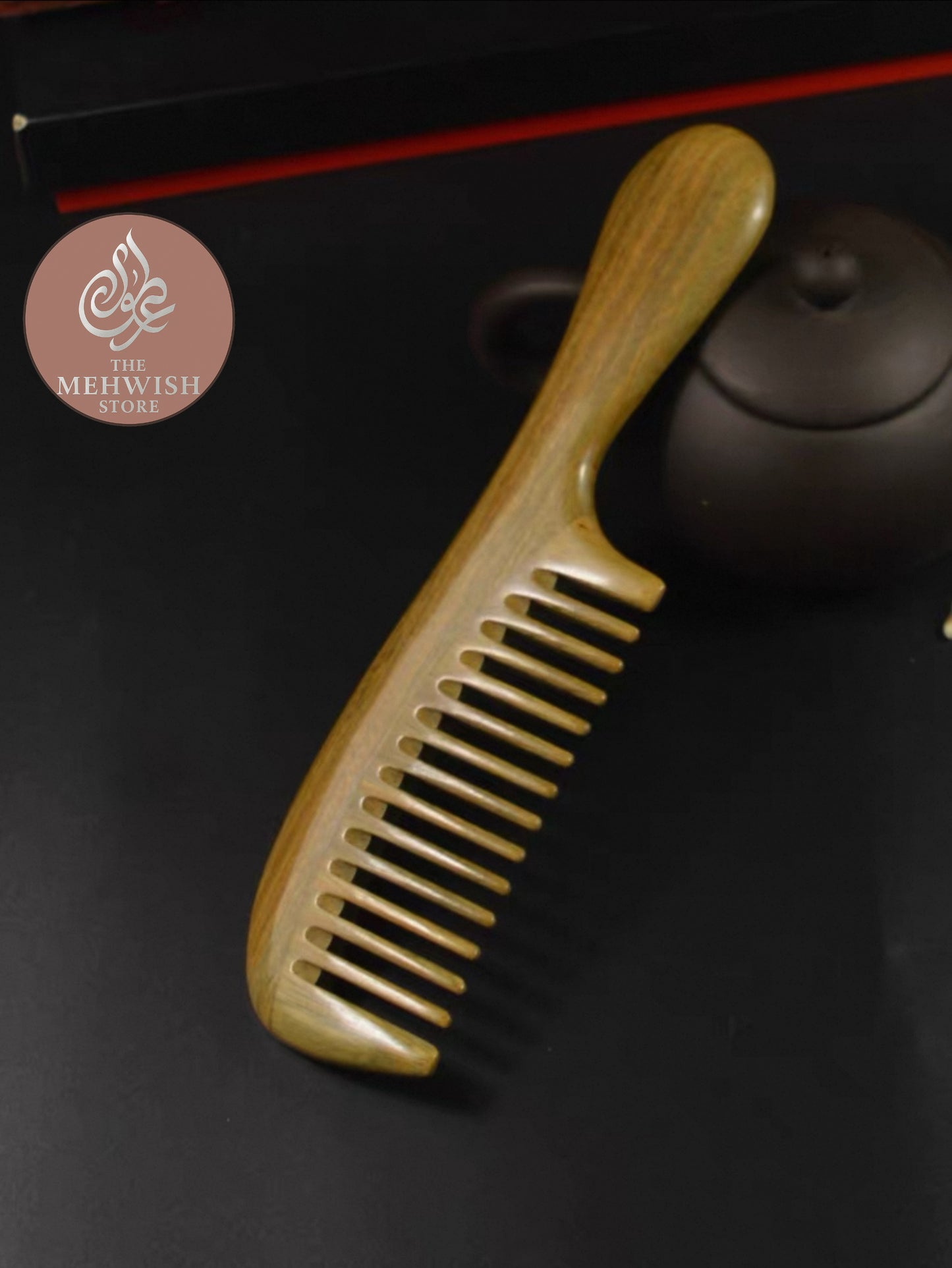 16 Teeth Green Sandalwood Comb