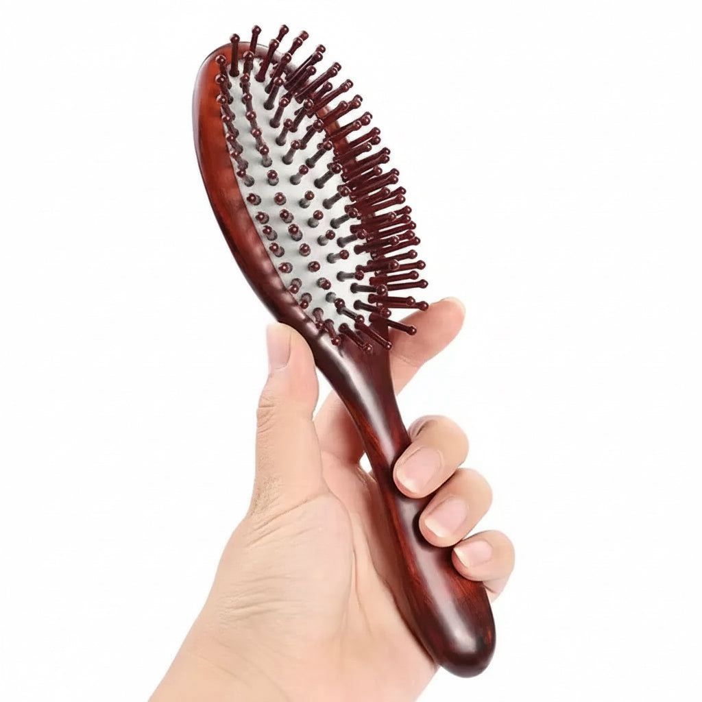 Rose sandalwood round hairbrush