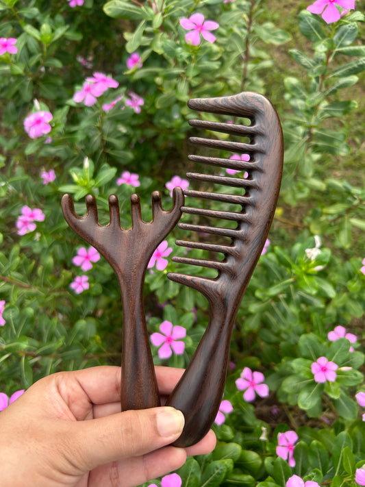 11 teeth Comb and Handle Scalp Massager - Combo Package