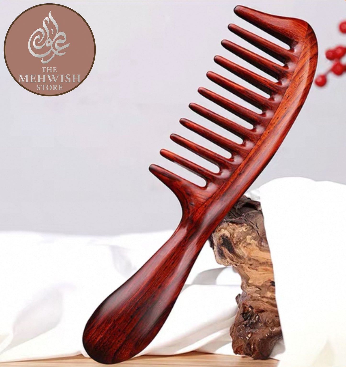 11 Teeth Rose Sandalwood Comb