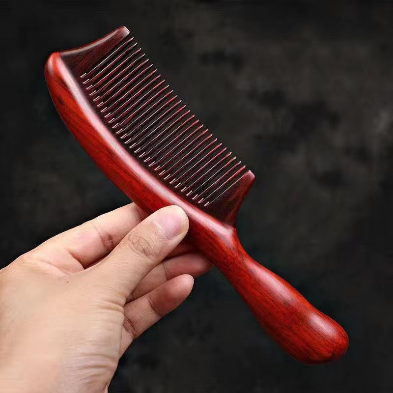 29 Teeth Rose Sandalwood Comb Wavy Handle