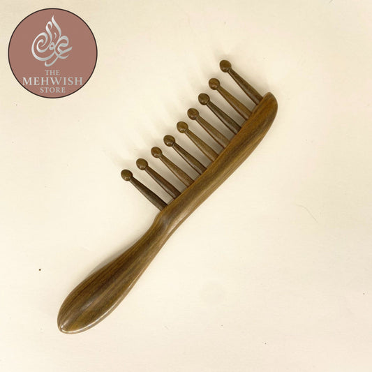 Wide Teeth Green Sandalwood Massage Comb
