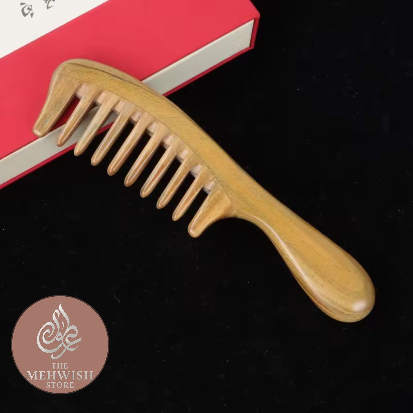 10 Teeth Green Sandalwood Comb