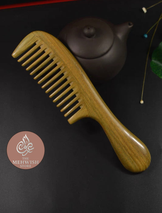 16 Teeth Green Sandalwood Comb