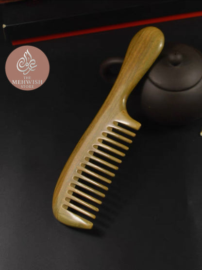 16 Teeth Green Sandalwood Comb