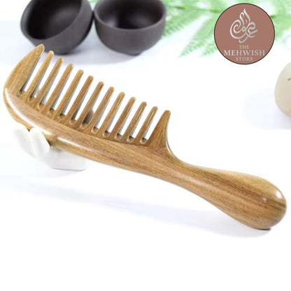 16 Teeth Green Sandalwood Comb