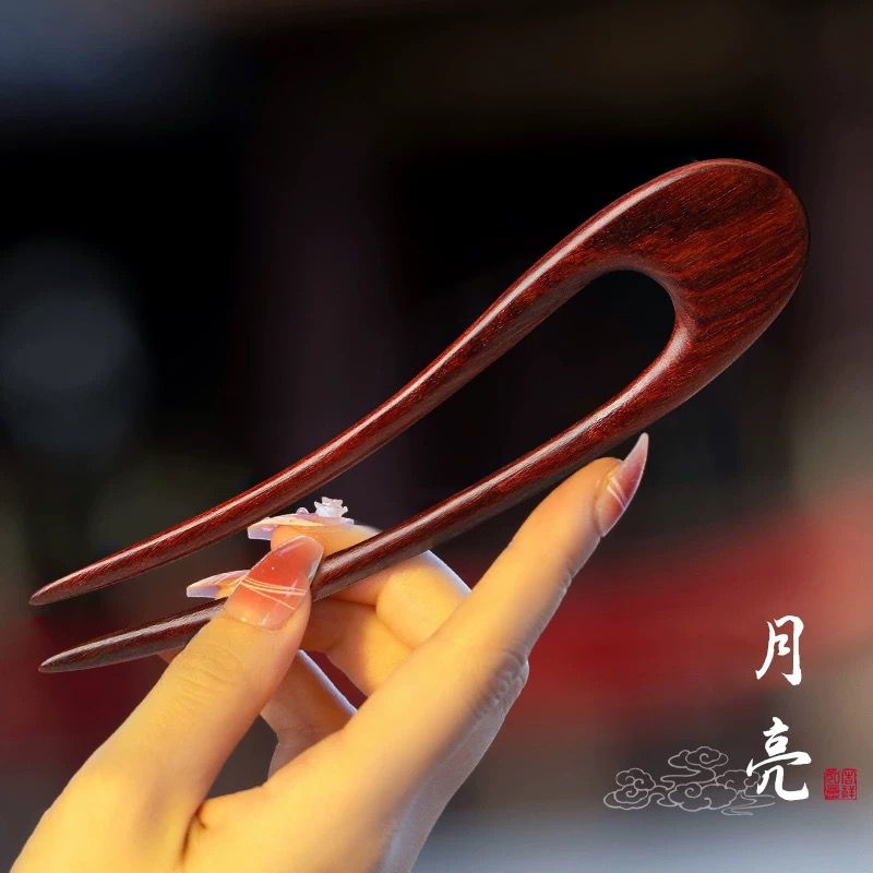 Rose Sandalwood Bended hair pin
